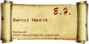 Barczi Henrik névjegykártya